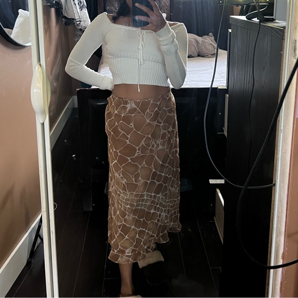 brown midi skirt - Picture 2 of 3